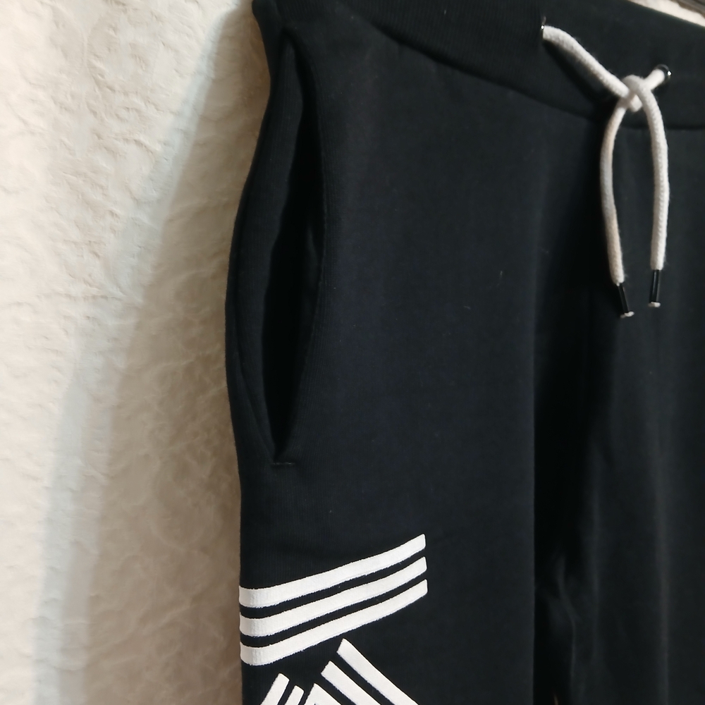Kenzo Womens Black Joggers with White Drawstring and Logo - Picture 3 of 6